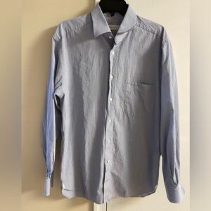 Ermenigildo Zegna portofino comfort 100% cotton light blue button up shirt.sz 42